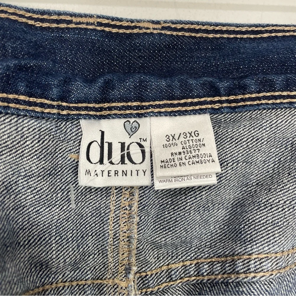 Duo Maternity low waist Women's Blue Maternity Distressed Jeans L2 - Picture 3 of 7